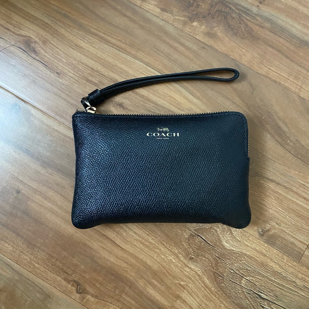 Black Leather Wristlet, Coach Wristlet